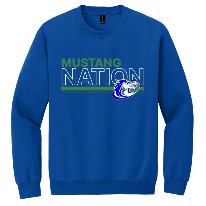 Mustang Nation Sweatshirt - Royal - front